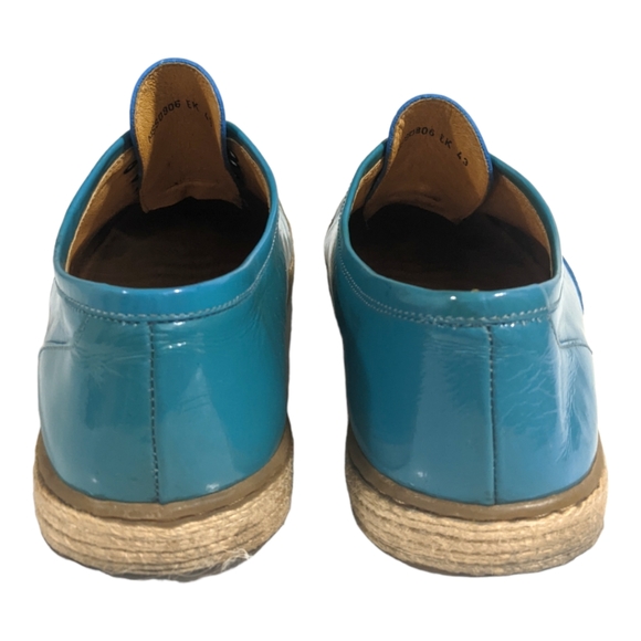 Opening Ceremony Patent Blue Green Derby Espadrille, 43 - Picture 7 of 10